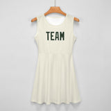 Custom Cream Dark Green Cheerleader Dress