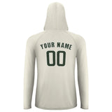 Custom Cream Dark Green UV-Hoodie