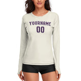 Custom Cream Purple Women's Long-Sleeve Shirt