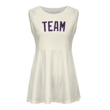 Custom Cream Purple Cheerleader Dress