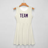 Custom Cream Purple Cheerleader Dress