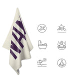 Custom Cream Purple Beach Towel