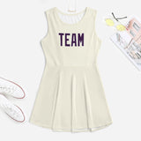 Custom Cream Purple Cheerleader Dress