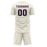 Custom Cream Purple Soccer Jersey