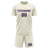 Custom Cream Purple Soccer Jersey