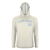 Custom Cream Light Blue UV-Hoodie