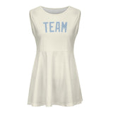 Custom Cream Light Blue Cheerleader Dress