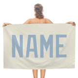 Custom Cream Light Blue Beach Towel