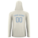 Custom Cream Light Blue UV-Hoodie
