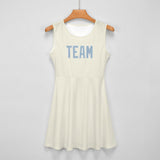Custom Cream Light Blue Cheerleader Dress