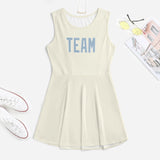 Custom Cream Light Blue Cheerleader Dress