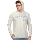Custom Cream Light Blue UV-Hoodie
