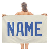 Custom Cream Sky Blue Beach Towel