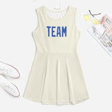 Custom Cream Sky Blue Cheerleader Dress
