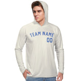 Custom Cream Sky Blue UV-Hoodie