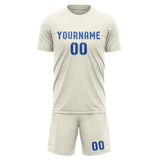 Custom Cream Sky Blue Soccer Jersey