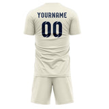 Custom Cream Blue Soccer Jersey