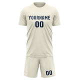 Custom Cream Blue Soccer Jersey
