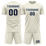 Custom Cream Blue Soccer Jersey