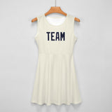 Custom Cream Navy Cheerleader Dress