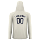 Custom Cream Navy UV-Hoodie