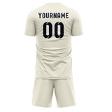 Custom Cream Navy Soccer Jersey