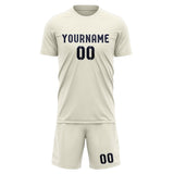 Custom Cream Navy Soccer Jersey