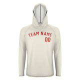Custom Cream Orange Red UV-Hoodie