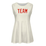 Custom Cream Orange Red Cheerleader Dress