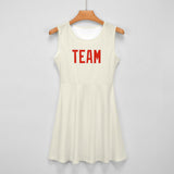 Custom Cream Orange Red Cheerleader Dress