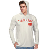 Custom Cream Orange Red UV-Hoodie