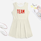Custom Cream Orange Red Cheerleader Dress