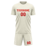 Custom Cream Orange Red Soccer Jersey