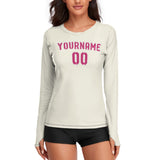 Custom Cream Pink Women's Long-Sleeve Shirt