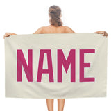 Custom Cream Pink Beach Towel
