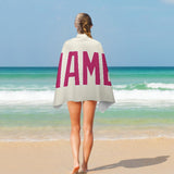 Custom Cream Pink Beach Towel