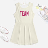 Custom Cream Pink Cheerleader Dress