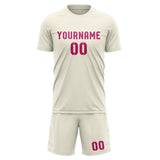 Custom Cream Pink Soccer Jersey