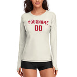 Custom Cream Red Women's Long-Sleeve Shirt