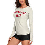 Custom Cream Red Women's Long-Sleeve Shirt