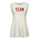 Custom Cream Red Cheerleader Dress