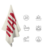 Custom Cream Red Beach Towel