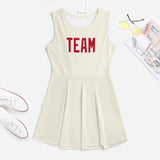 Custom Cream Red Cheerleader Dress