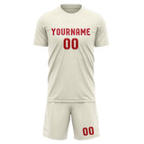 Custom Cream Red Soccer Jersey
