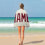 Custom Cream Crimson Red Beach Towel