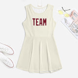 Custom Cream Crimson Red Cheerleader Dress