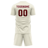 Custom Cream Crimson Red Soccer Jersey