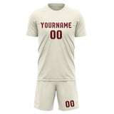 Custom Cream Crimson Red Soccer Jersey