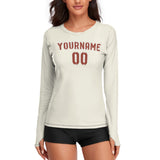 Custom Cream Coral Red Women's Long-Sleeve Shirt