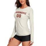Custom Cream Coral Red Women's Long-Sleeve Shirt
